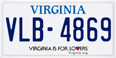 VA license plate VLB4869
