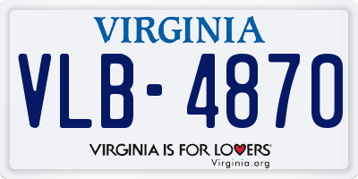 VA license plate VLB4870