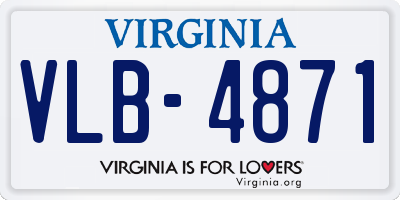 VA license plate VLB4871