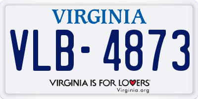 VA license plate VLB4873