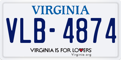 VA license plate VLB4874