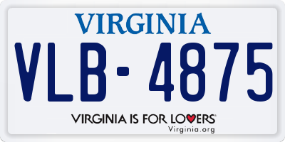 VA license plate VLB4875