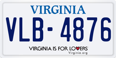 VA license plate VLB4876