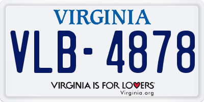 VA license plate VLB4878