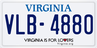 VA license plate VLB4880