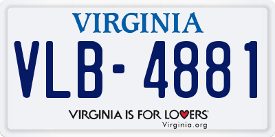 VA license plate VLB4881