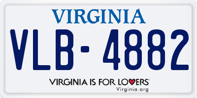 VA license plate VLB4882