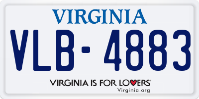 VA license plate VLB4883