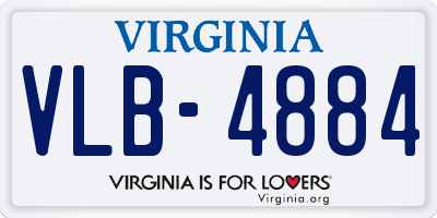 VA license plate VLB4884