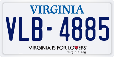 VA license plate VLB4885