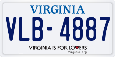 VA license plate VLB4887