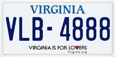 VA license plate VLB4888