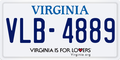 VA license plate VLB4889