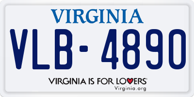 VA license plate VLB4890