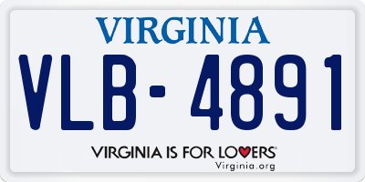 VA license plate VLB4891