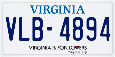 VA license plate VLB4894