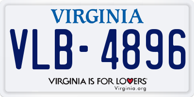 VA license plate VLB4896