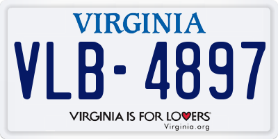 VA license plate VLB4897