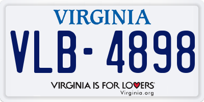 VA license plate VLB4898