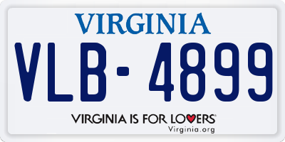 VA license plate VLB4899