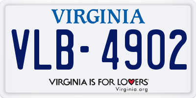 VA license plate VLB4902