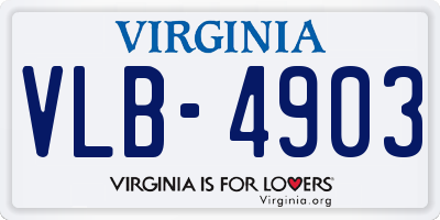 VA license plate VLB4903