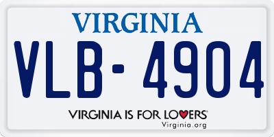VA license plate VLB4904