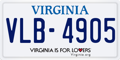 VA license plate VLB4905