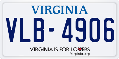 VA license plate VLB4906