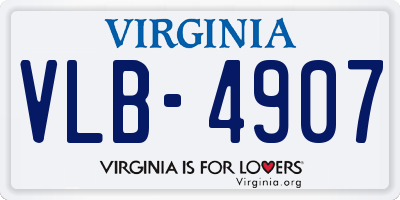 VA license plate VLB4907