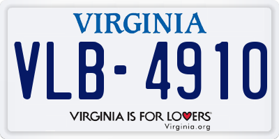 VA license plate VLB4910
