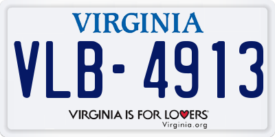 VA license plate VLB4913