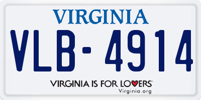 VA license plate VLB4914