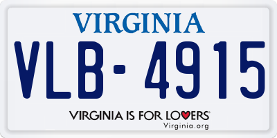VA license plate VLB4915