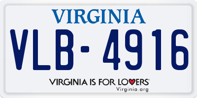 VA license plate VLB4916