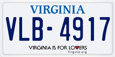 VA license plate VLB4917