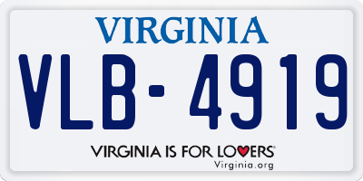VA license plate VLB4919