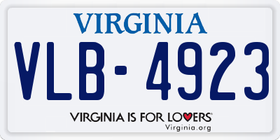 VA license plate VLB4923