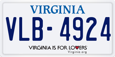 VA license plate VLB4924