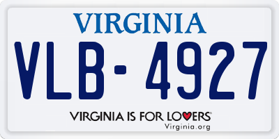 VA license plate VLB4927