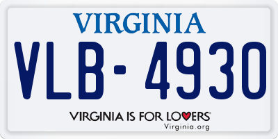 VA license plate VLB4930