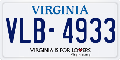 VA license plate VLB4933