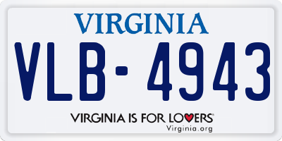 VA license plate VLB4943