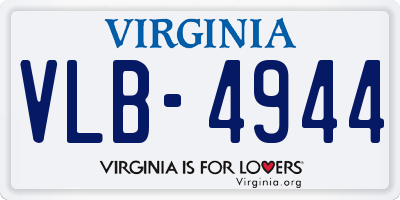 VA license plate VLB4944
