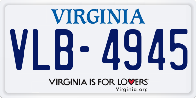 VA license plate VLB4945