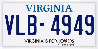 VA license plate VLB4949