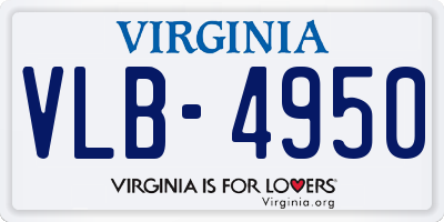 VA license plate VLB4950