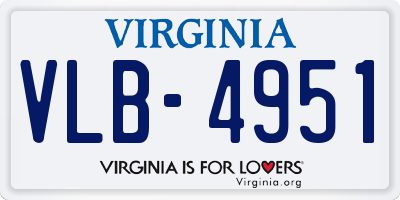 VA license plate VLB4951