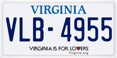 VA license plate VLB4955