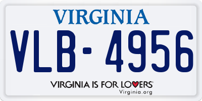 VA license plate VLB4956